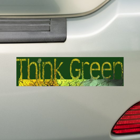 Groen denken bumpersticker (Op auto)