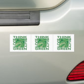 Groen denken bumpersticker (Op auto)