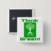 Groen denken | Button milieubewustzijn (Voorkant /achterkant)
