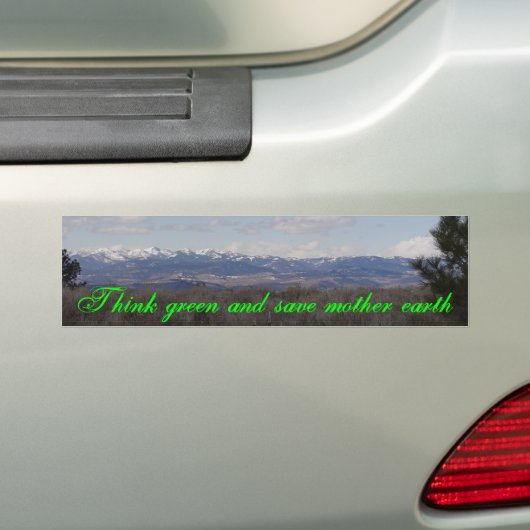 Groen denken en moederaarde redden bumpersticker (Op auto)