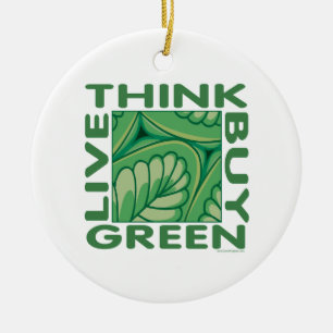 Groen denken keramisch ornament