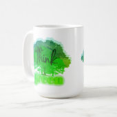 Groen denken koffiemok (Voorkant links)