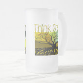 Groen denken matglas bierpul (Voorkant rechts)