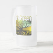 Groen denken matglas bierpul (Voorkant links)