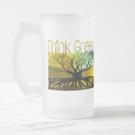 Groen denken matglas bierpul (Links)