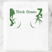 Groen denken rechthoekige sticker (Tas)