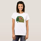 Groen denken, Retro regenboog en boom T-shirt (Voorkant volledig)