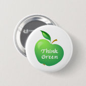 Groen denken ronde button 5,7 cm (Voorkant /achterkant)