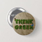groen denken ronde button 5,7 cm (Voorkant /achterkant)