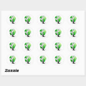 Groen denken ronde sticker (Vel)