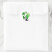 Groen denken ronde sticker (Tas)