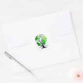 Groen denken ronde sticker (Envelop)