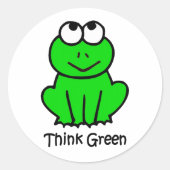 Groen denken ronde sticker (Voorkant)