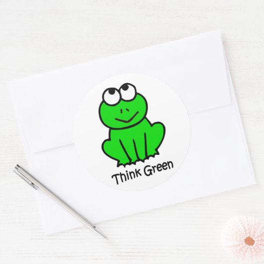 Groen denken ronde sticker (Envelop)