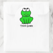 Groen denken ronde sticker (Tas)
