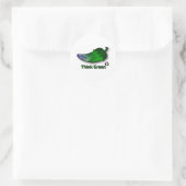 Groen denken ronde sticker (Tas)