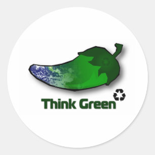 Groen denken ronde sticker