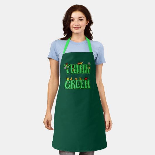 groen denken schort (Gedragen)