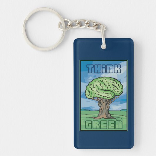 Groen denken sleutelhanger (Voorkant)