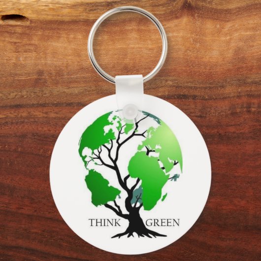 Groen denken sleutelhanger (Voorkant)
