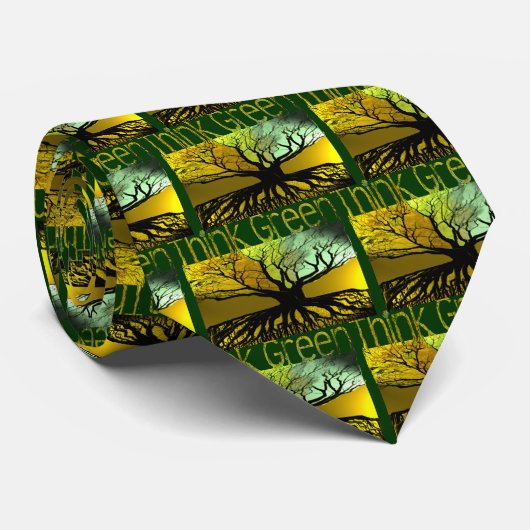 Groen denken stropdas (Opgerold)