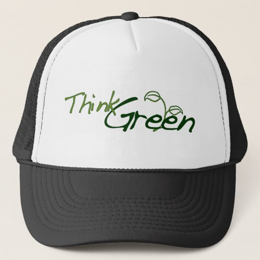 Groen denken trucker pet (Voorkant)