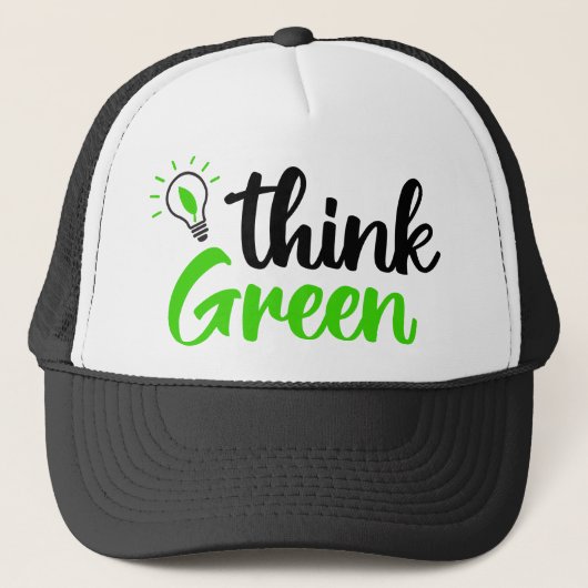 groen denken trucker pet (Voorkant)