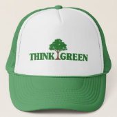 Groen denken trucker pet (Voorkant)