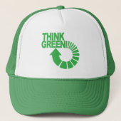 groen denken trucker pet (Voorkant)