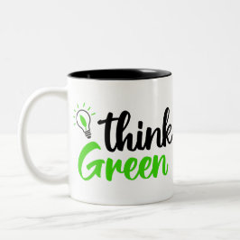 groen denken tweekleurige koffiemok