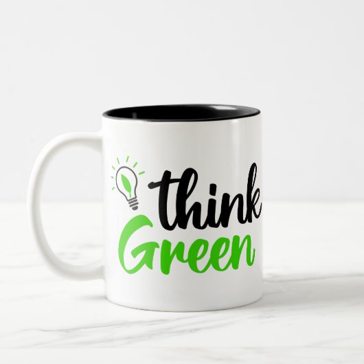 groen denken tweekleurige koffiemok (Links)