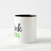 groen denken tweekleurige koffiemok (Center)