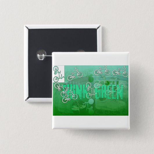 groen denken vierkante button 5,1 cm (Voorkant /achterkant)