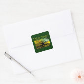 Groen denken vierkante sticker (Envelop)