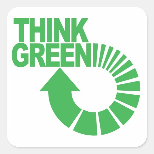 groen denken vierkante sticker (Voorkant)