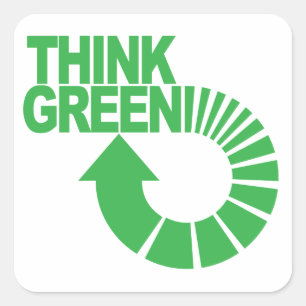 groen denken vierkante sticker