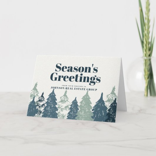 groen dennenbos | Groeten van het seizoen Feestdagen Kaart (Voorkant)