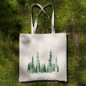 Groen dennenbos tote bag