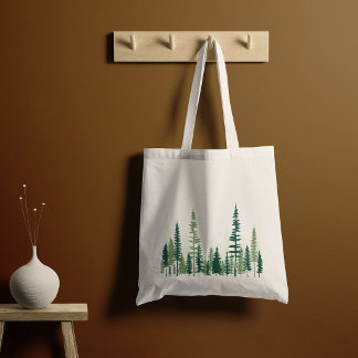 Groen dennenbos tote bag