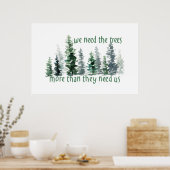 Groen dennenbos We hebben de bomen nodig Poster (Keuken)