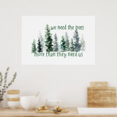 Groen dennenwoud We hebben de bomen nodig Poster (Keuken)