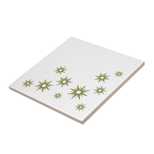 Groen design met middeleeuwse uitbarsting tegeltje (Zijkant)