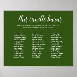 Groen Deze Kaars Brandende Klas Reünie Herdenking Poster