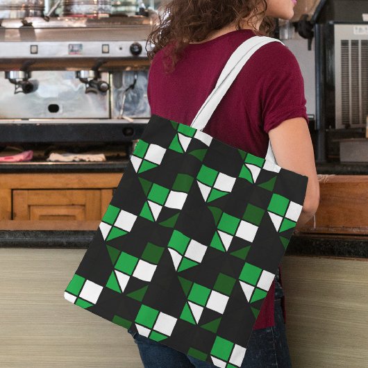 Groen diagonaal tote bag