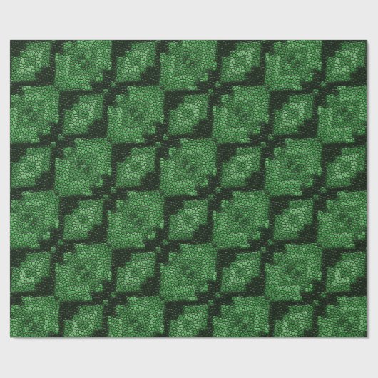 Groen diamant, mozaïektegels, omslagpapier cadeaupapier (Vlak)