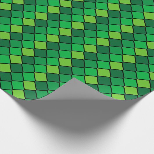 Groen diamantcheques — Verpakkingspapier Cadeaupapier (Hoek)