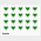 Groen, Diamanten, Hart, Hart Sticker (Vel)