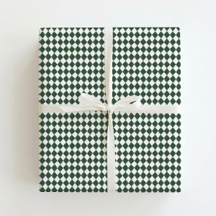 Groen Diamantpatroon Kerstmis Inpakpapier