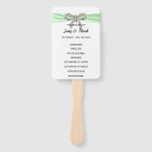 Groen Diamond Bow Wedding Programme Handwaaier (Voorkant)