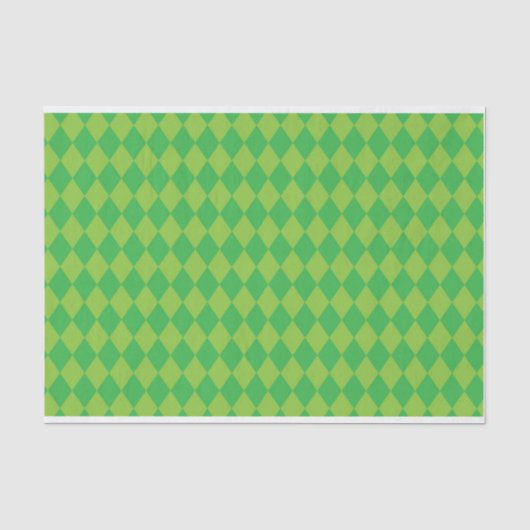GROEN DIAMOND MARDI GRAS PATTERN TISSUEPAPIER (Voorkant)